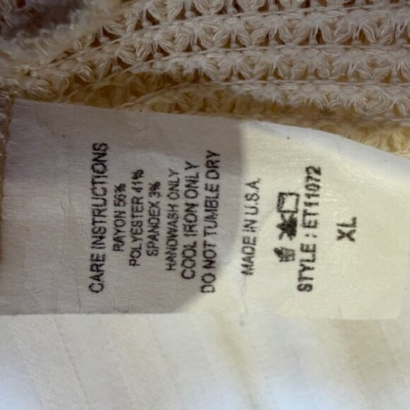 NWT No.11 XL Cream Cowl Short Sleeve Waffle-like Top - Picture 5 of 11